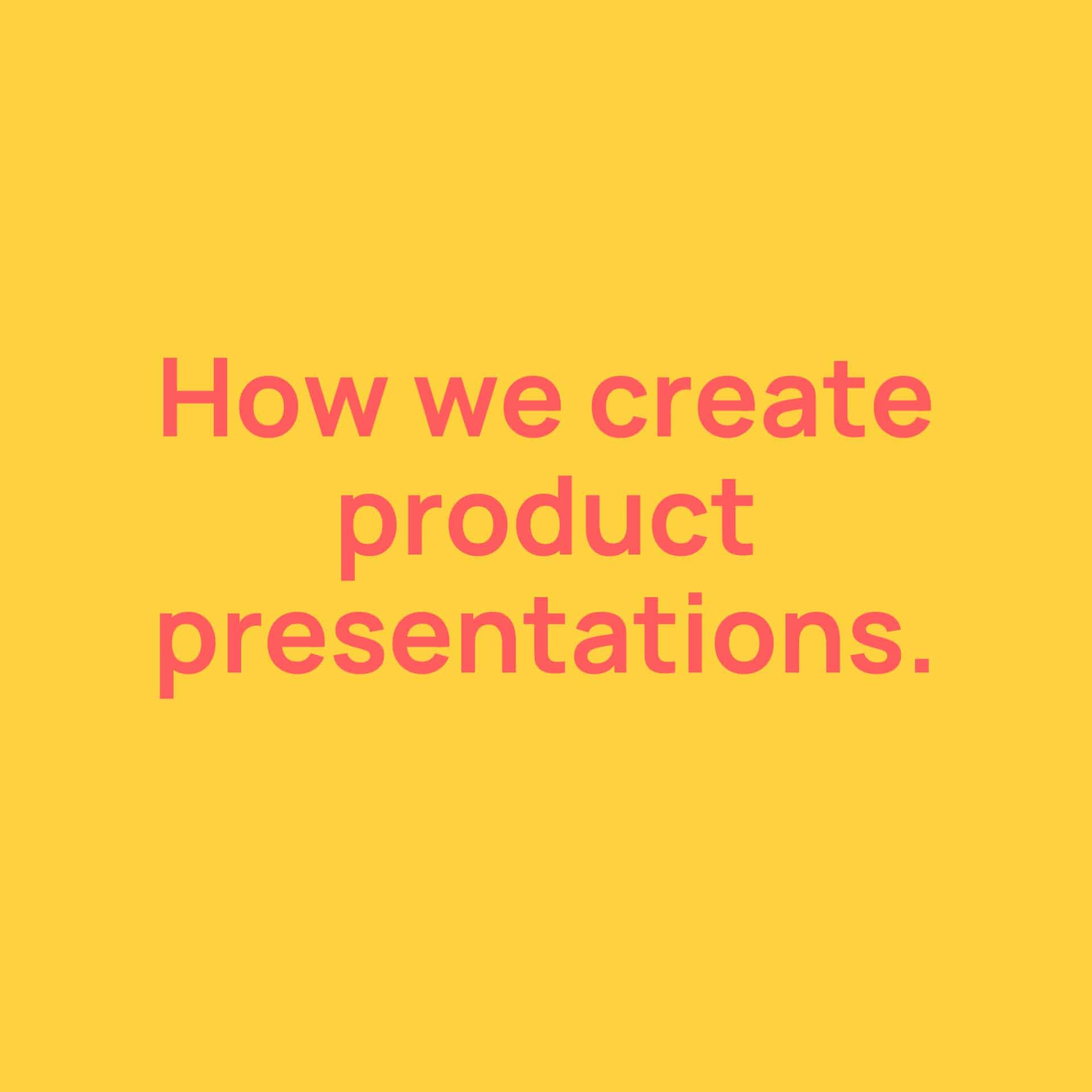 the product presentation meaning