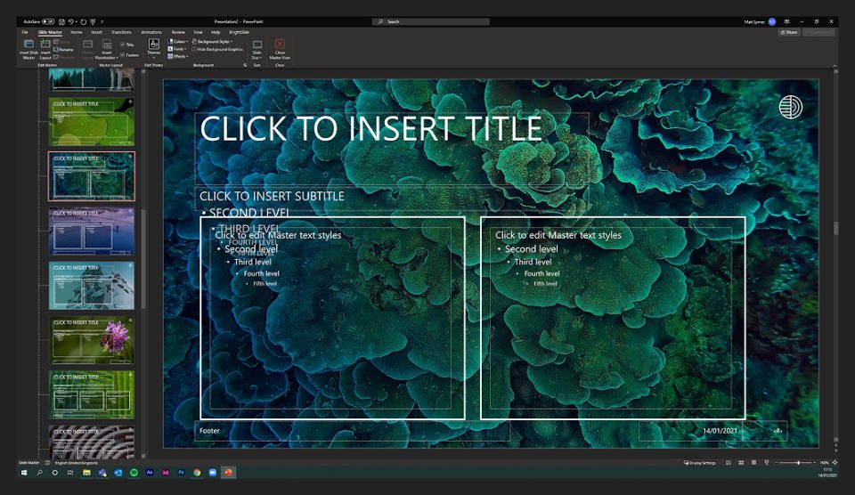 template layout