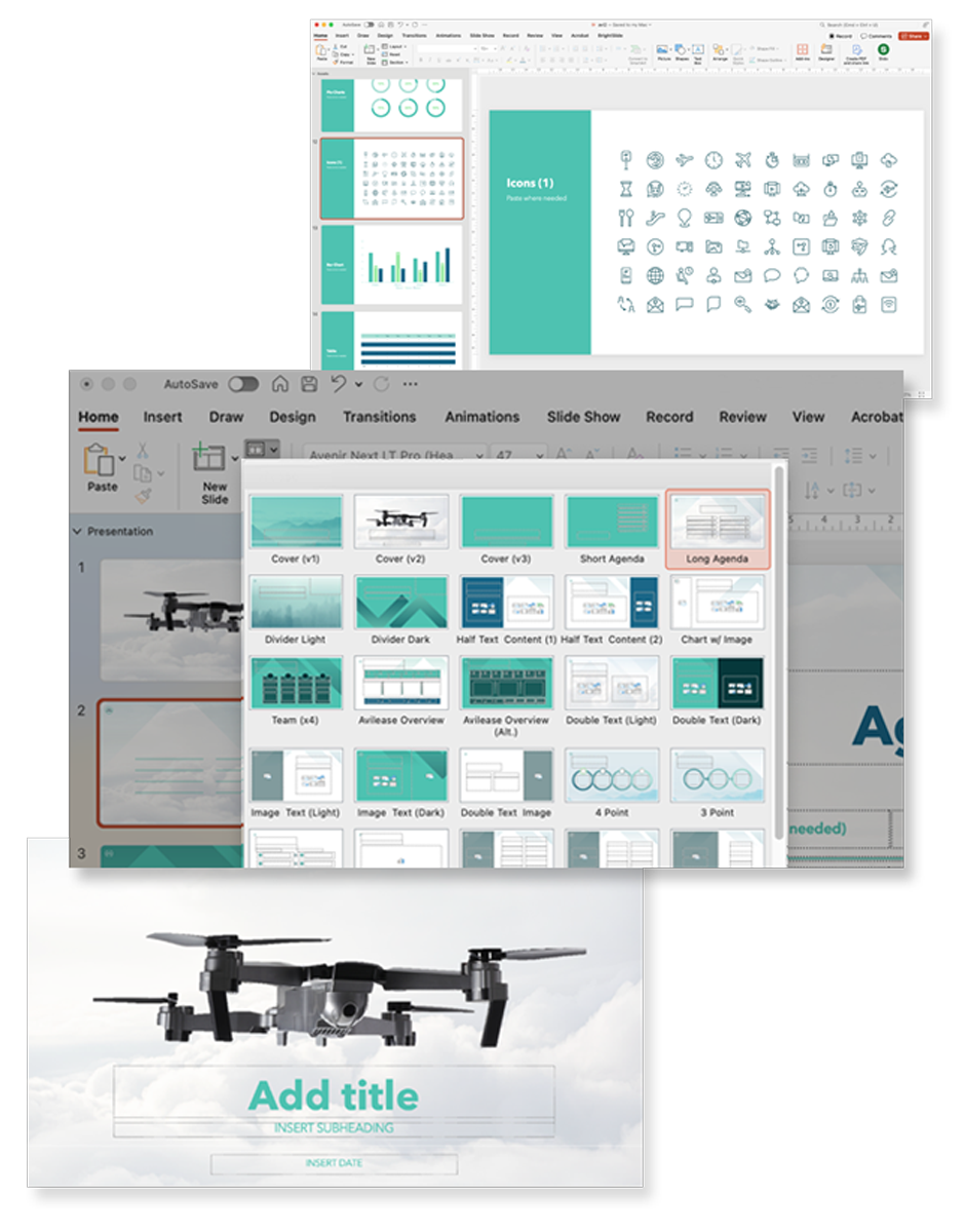 PowerPoint template example with assets