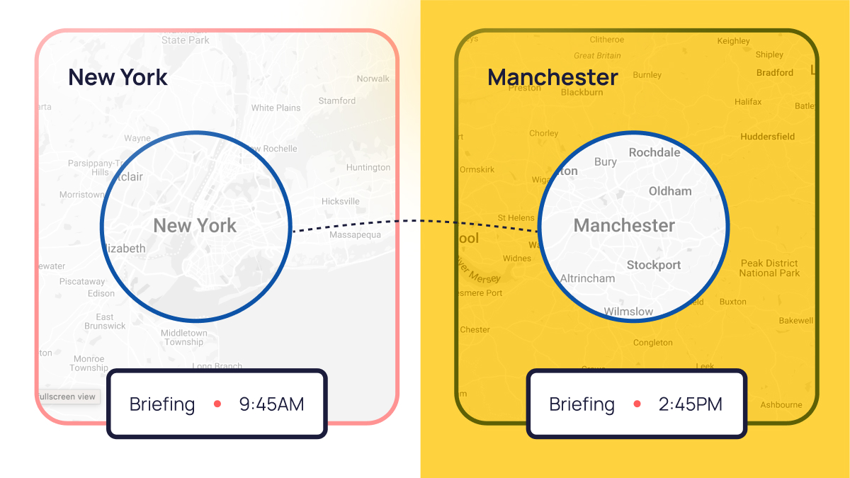 time zones when working with a global presentation design agency