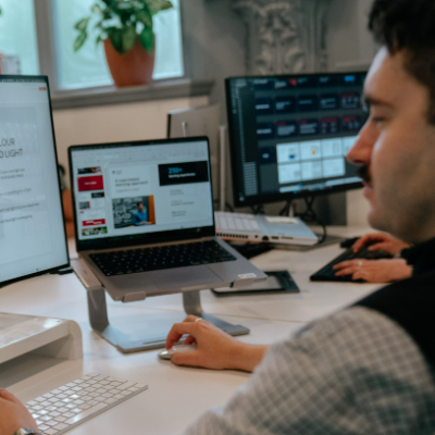 matt designing presentation